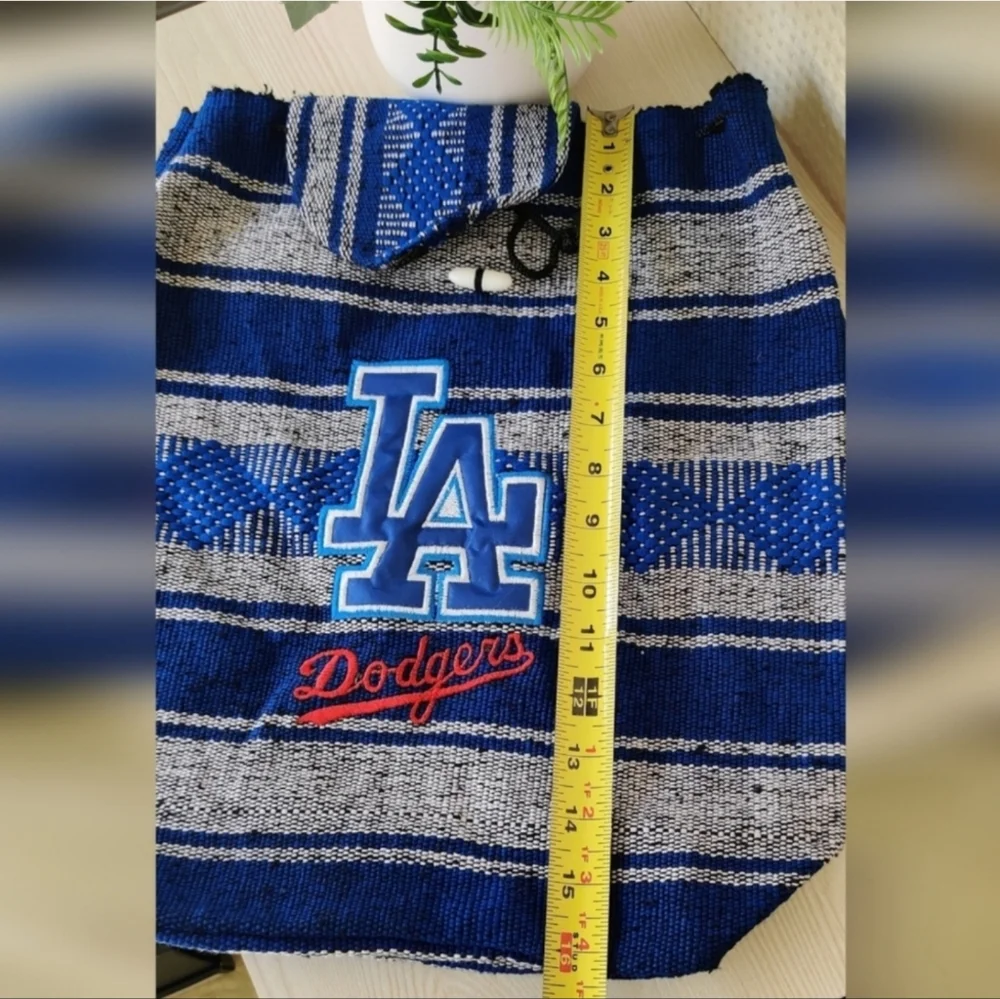 Los Angeles Dodgers Blue and Gray Striped Woven Backpack Bag